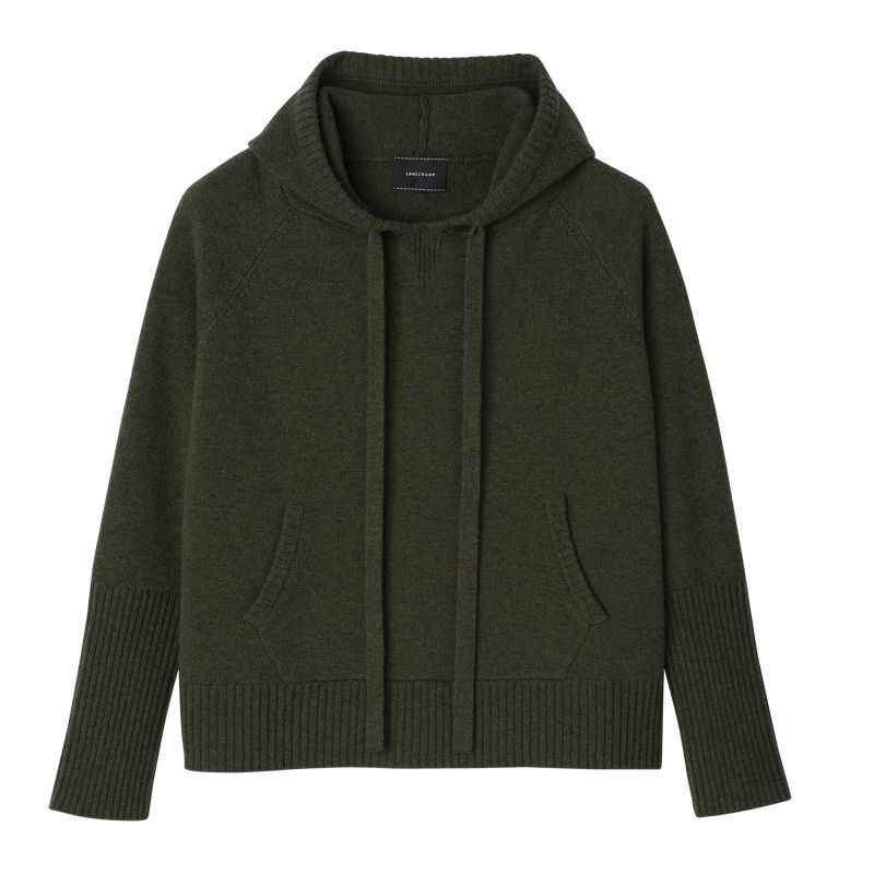Khaki Longchamp Hoodie Women Jumper | Ksa-026NDHBAV