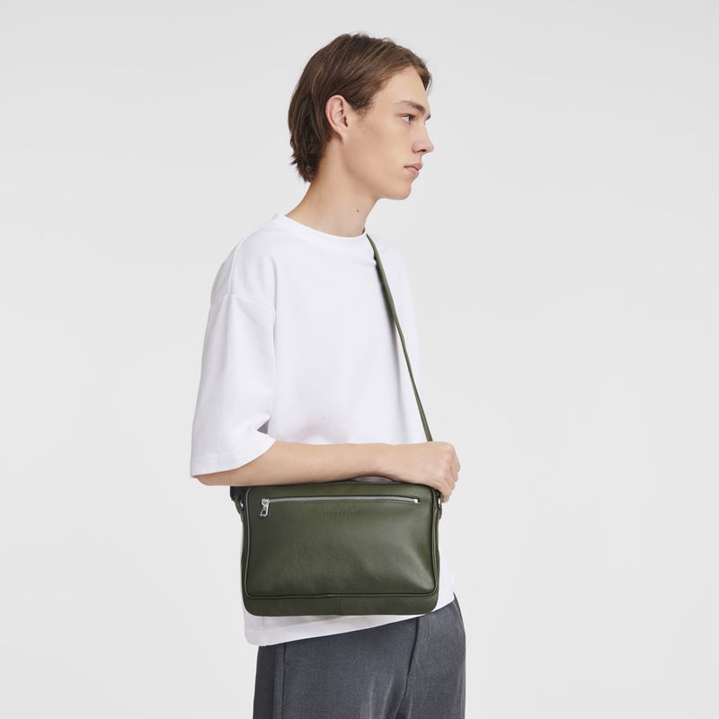 Khaki Longchamp Le Foulonné M Camera Men Crossbody Bag | Ksa-309YMUPJG
