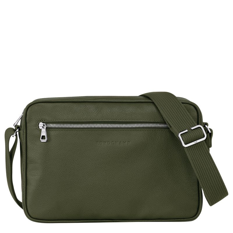 Khaki Longchamp Le Foulonné M Camera Men Crossbody Bag | Ksa-309YMUPJG
