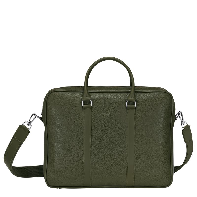 Khaki Longchamp Le Foulonné M Men Briefcase | Ksa-835WBCIHL