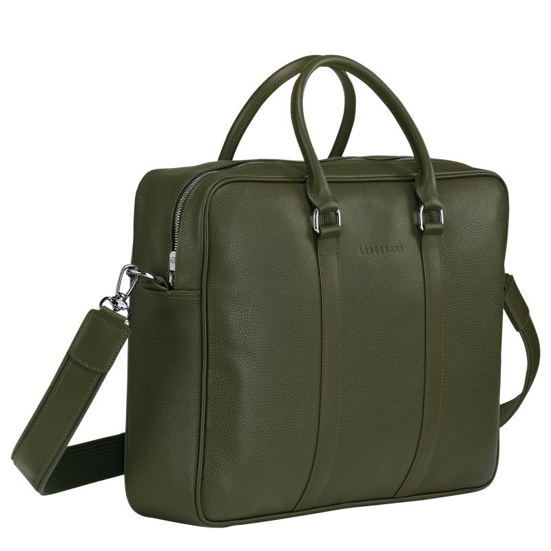 Khaki Longchamp Le Foulonné M Women Briefcase | Ksa-329PJMCGU