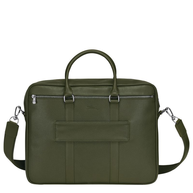 Khaki Longchamp Le Foulonné M Women Briefcase | Ksa-329PJMCGU