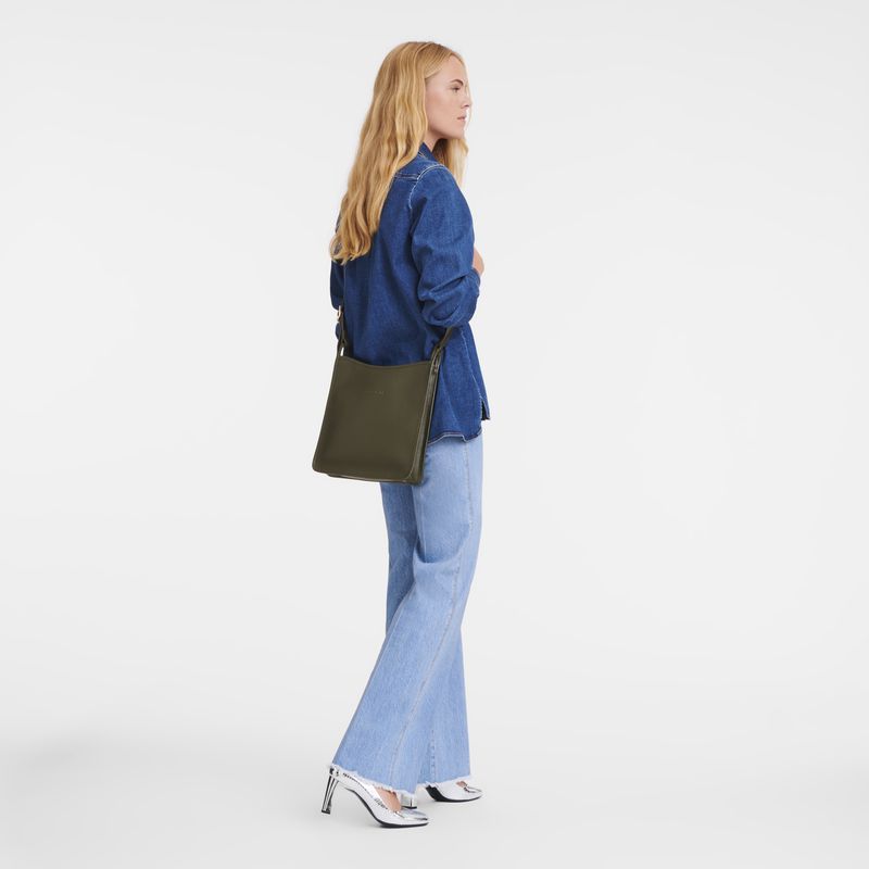 Khaki Longchamp Le Foulonné M Women Crossbody Bag | Ksa-491TXBCIA