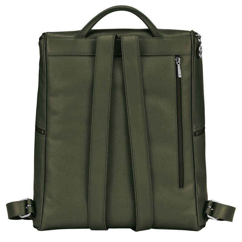 Khaki Longchamp Le Foulonné Men Backpack | Ksa-691CKSRZA