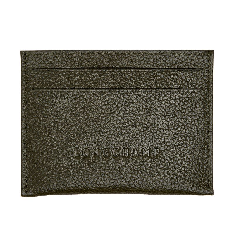 Khaki Longchamp Le Foulonné Men Card Holder | Ksa-836KDUVFS
