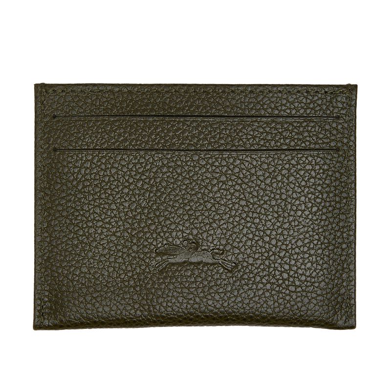 Khaki Longchamp Le Foulonné Men Card Holder | Ksa-836KDUVFS