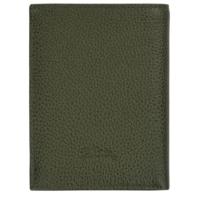 Khaki Longchamp Le Foulonné Men Wallet | Ksa-360JSLWHN