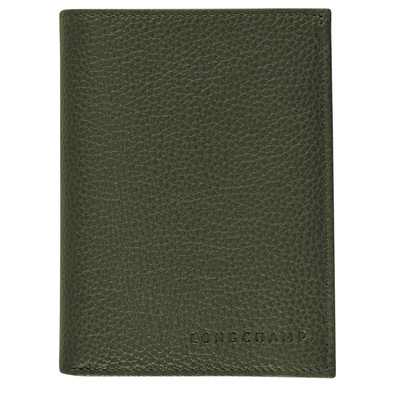 Khaki Longchamp Le Foulonné Men Wallet | Ksa-360JSLWHN