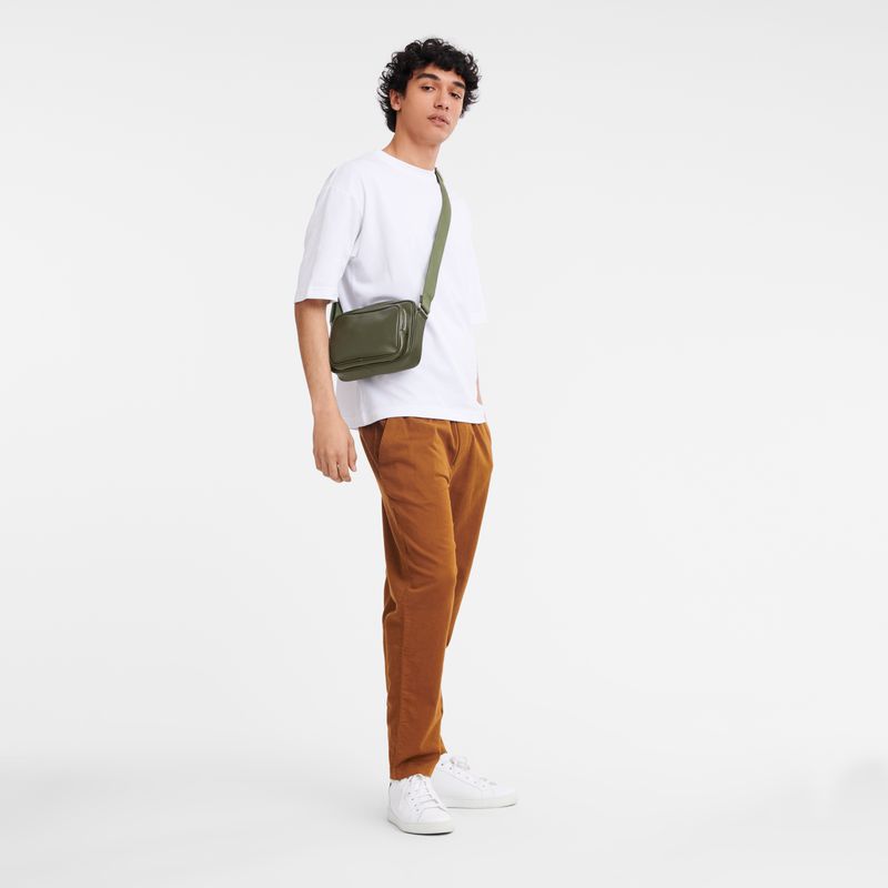 Khaki Longchamp Le Foulonné S Camera Men Crossbody Bag | Ksa-510HIOQXV