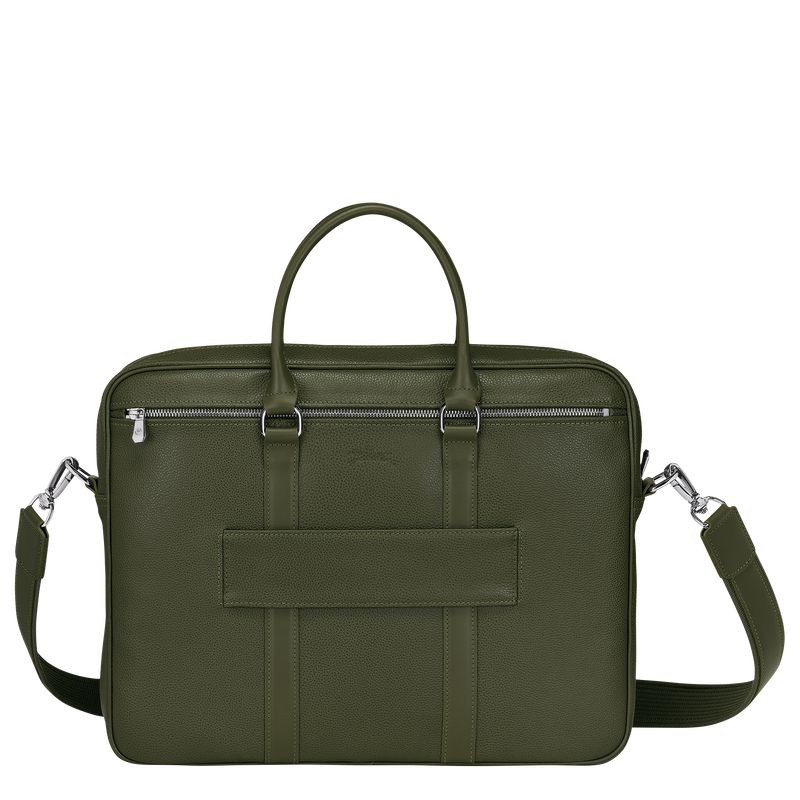 Khaki Longchamp Le Foulonné S Men Briefcase | Ksa-890LTRWAC
