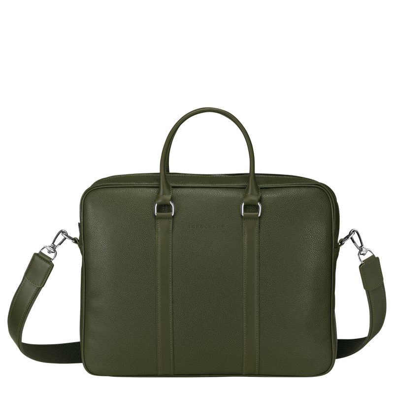 Khaki Longchamp Le Foulonné S Men Briefcase | Ksa-890LTRWAC