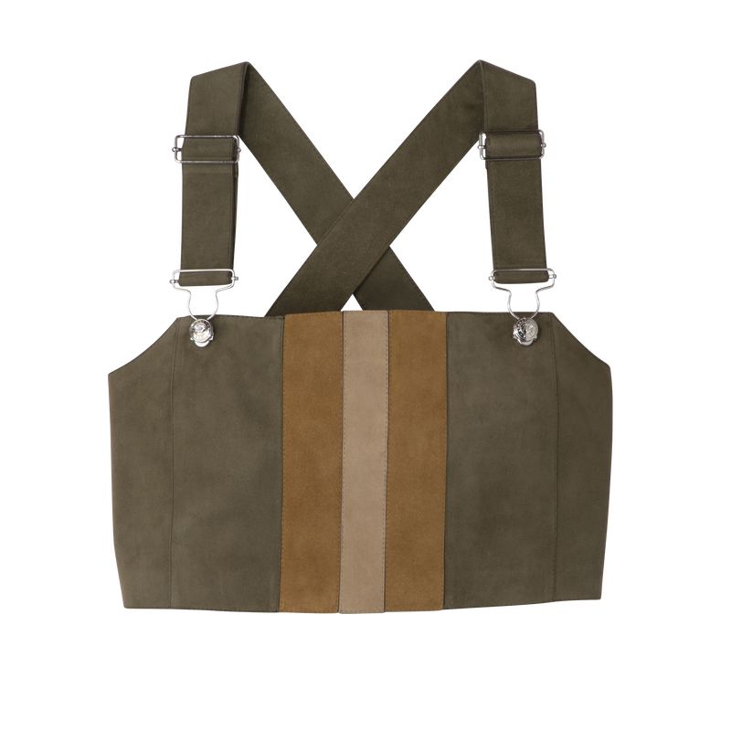 Khaki Longchamp Leather Women Top | Ksa-625VDPYXT