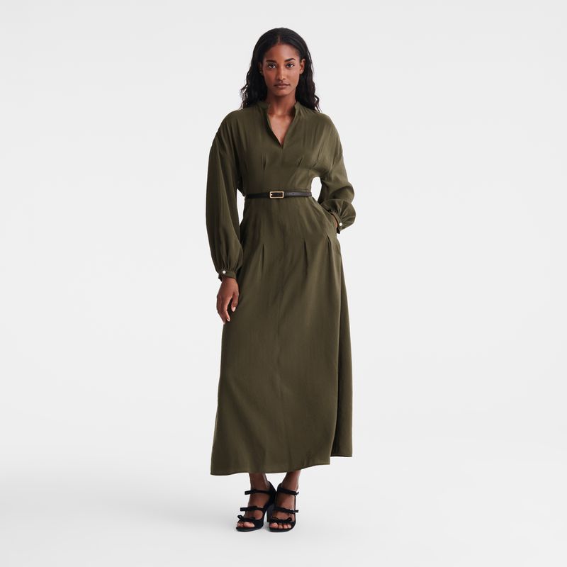 Khaki Longchamp Long Women Dress | Ksa-679ZYSUTL