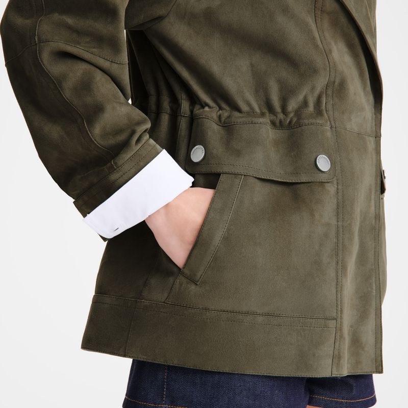 Khaki Longchamp Safari Women Jacket | Ksa-748FHBNZA