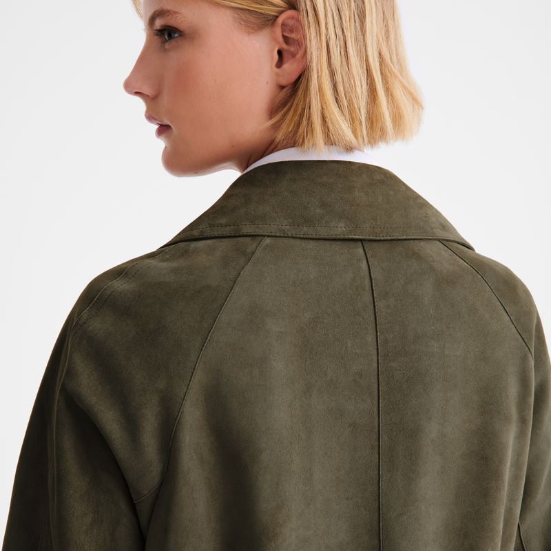 Khaki Longchamp Safari Women Jacket | Ksa-748FHBNZA