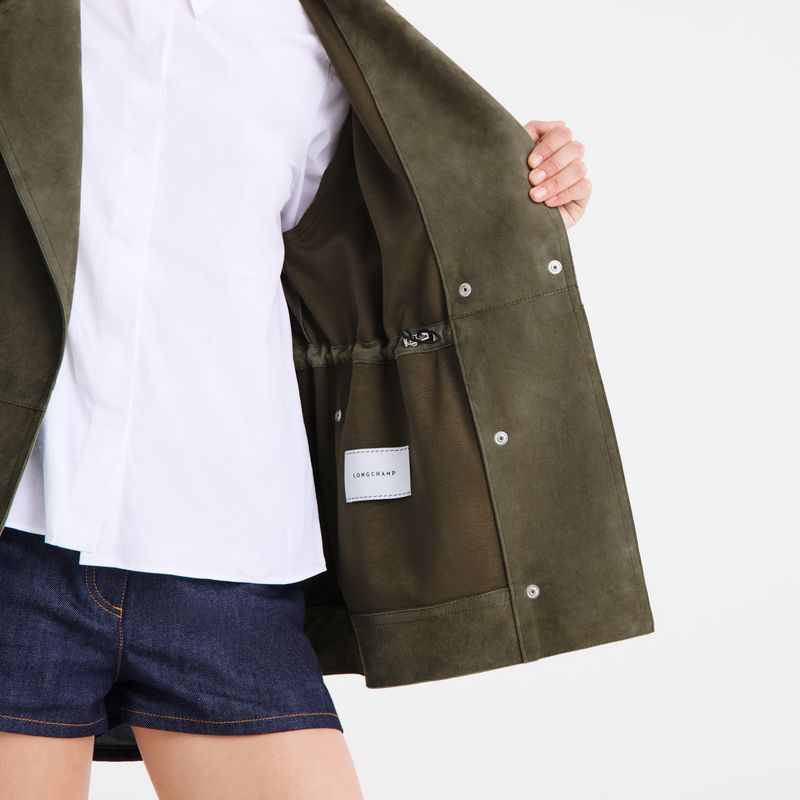 Khaki Longchamp Safari Women Jacket | Ksa-748FHBNZA