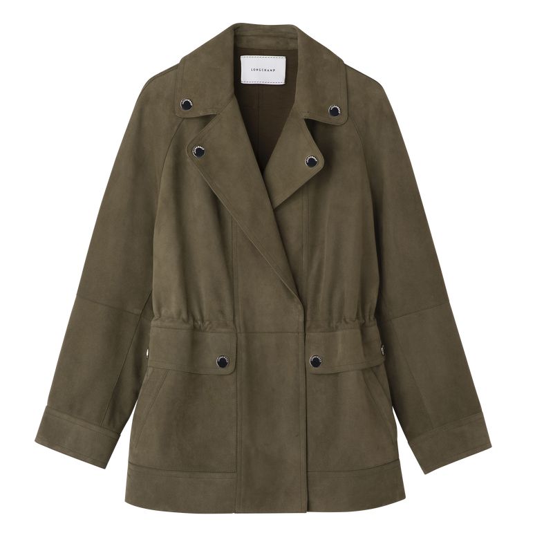 Khaki Longchamp Safari Women Jacket | Ksa-748FHBNZA