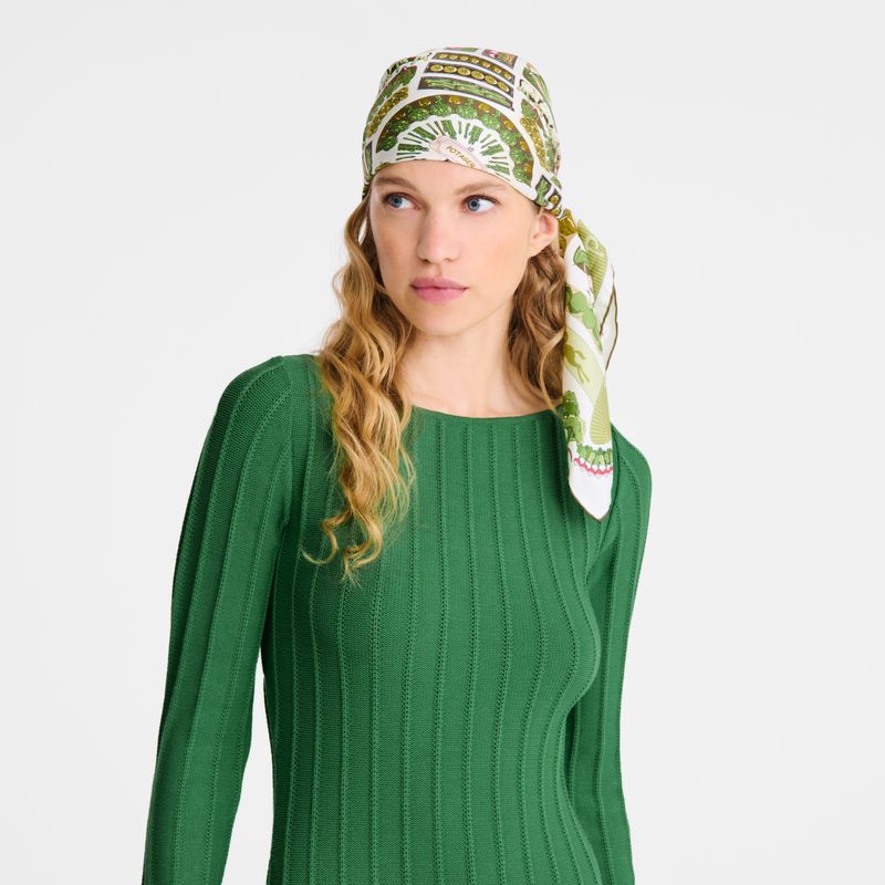 Khaki Longchamp Vegetable Garden 90 Women Scarf | Ksa-137QFRYJN