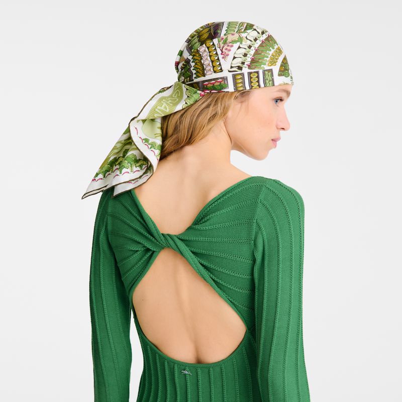 Khaki Longchamp Vegetable Garden 90 Women Scarf | Ksa-137QFRYJN