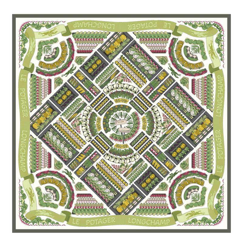 Khaki Longchamp Vegetable Garden 90 Women Scarf | Ksa-137QFRYJN