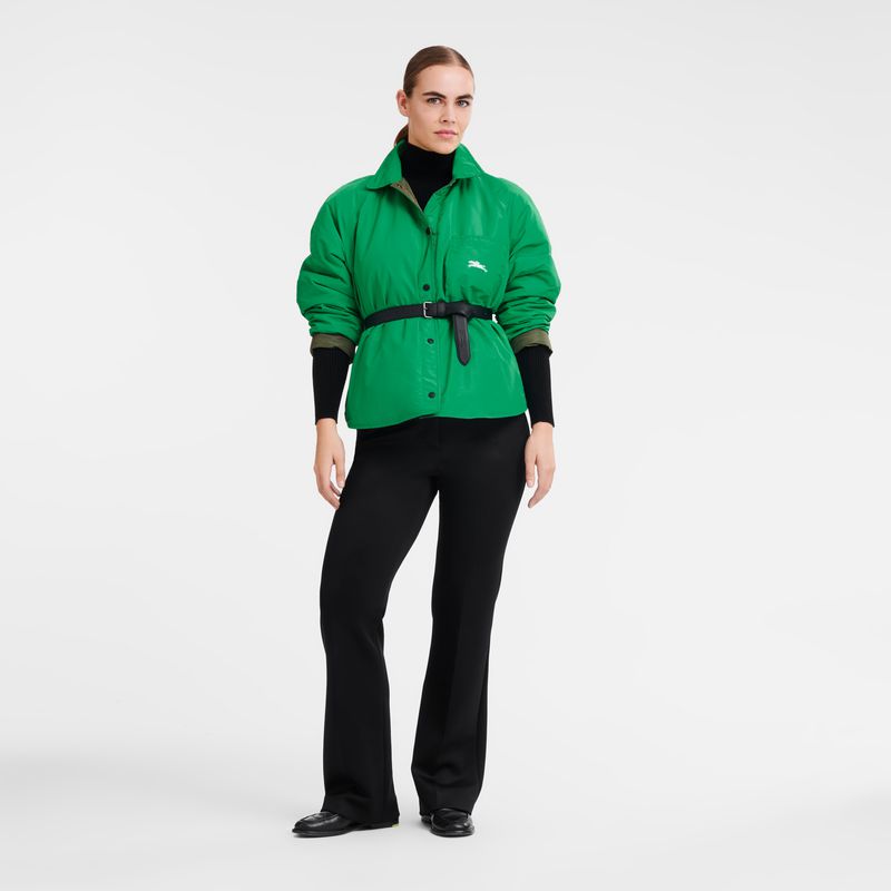 Khaki / Green Longchamp Padded Blouson Women Jacket | Ksa-124SFNMPO