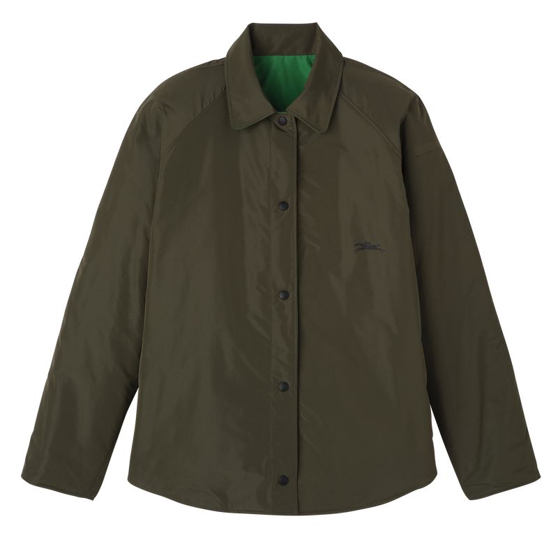 Khaki / Green Longchamp Padded Blouson Women Jacket | Ksa-124SFNMPO