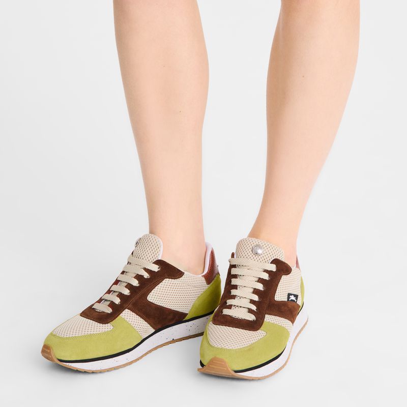 Light Green / Brown Longchamp Le Pliage Green Women Sneakers | Ksa-907XOZFTE
