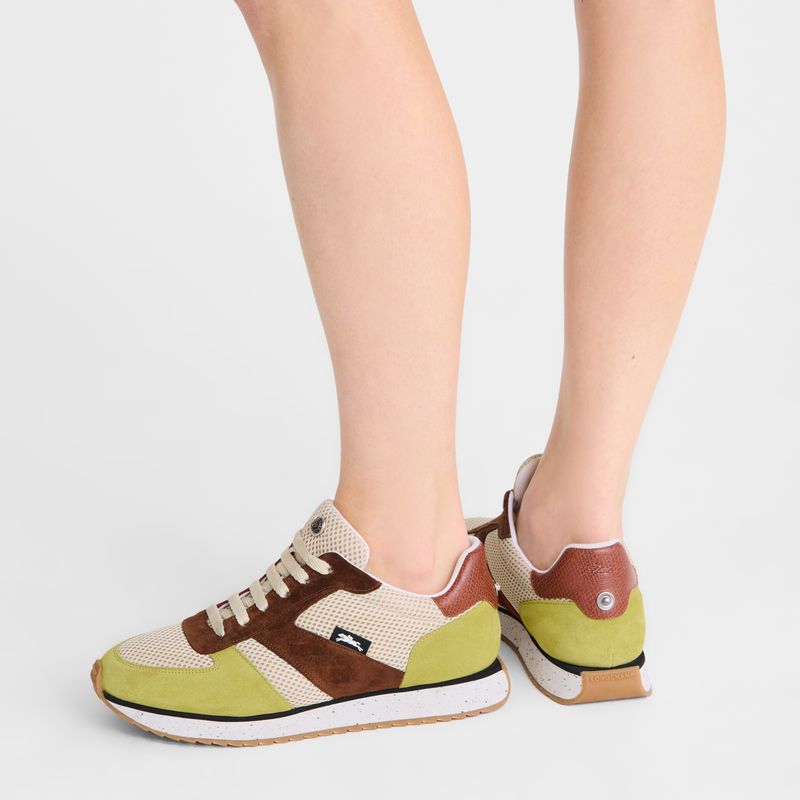 Light Green / Brown Longchamp Le Pliage Green Women Sneakers | Ksa-907XOZFTE