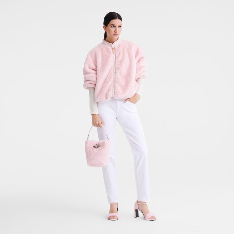 Light Rose Longchamp Le Roseau Xs Women Bucket Bag | Ksa-703VFASZW