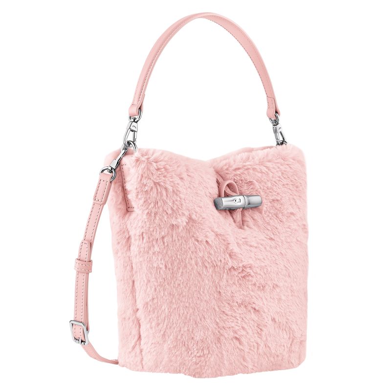 Light Rose Longchamp Le Roseau Xs Women Bucket Bag | Ksa-703VFASZW