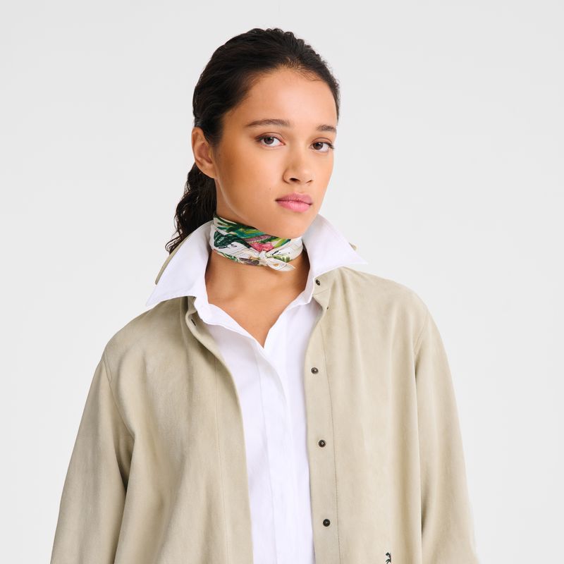 Multicolor Longchamp Pink And Green 50 Women Scarf | Ksa-876GANROQ