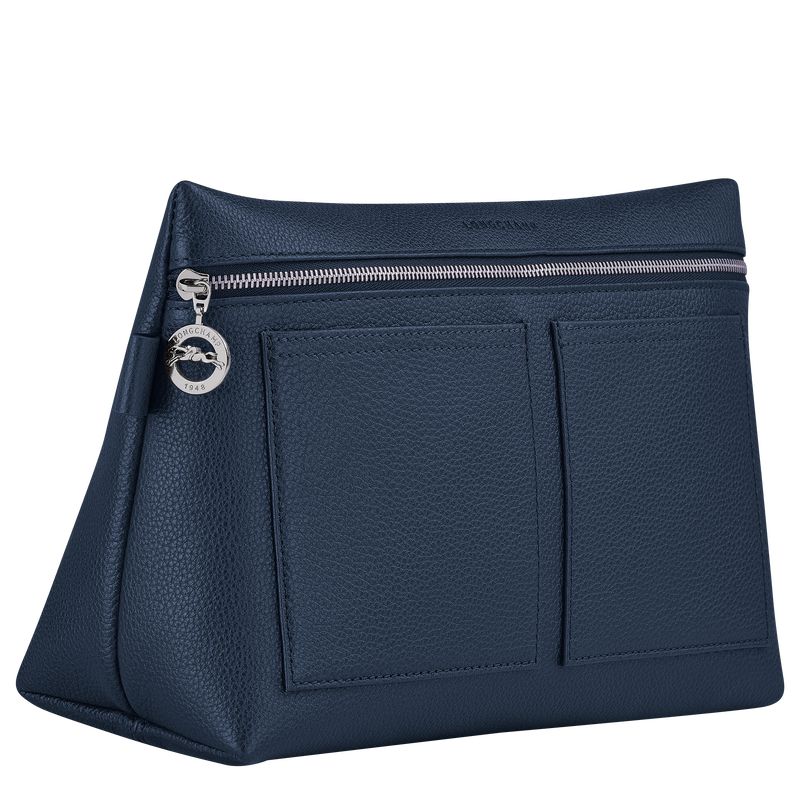 Navy Longchamp Le Foulonné Men Toiletry Bags | Ksa-752HPEBWL