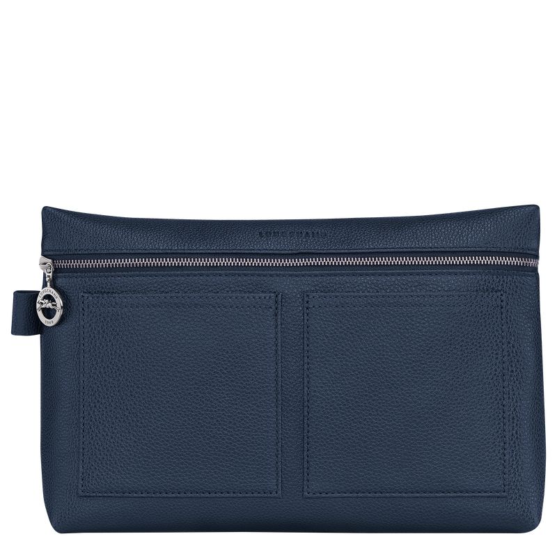 Navy Longchamp Le Foulonné Men Toiletry Bags | Ksa-752HPEBWL