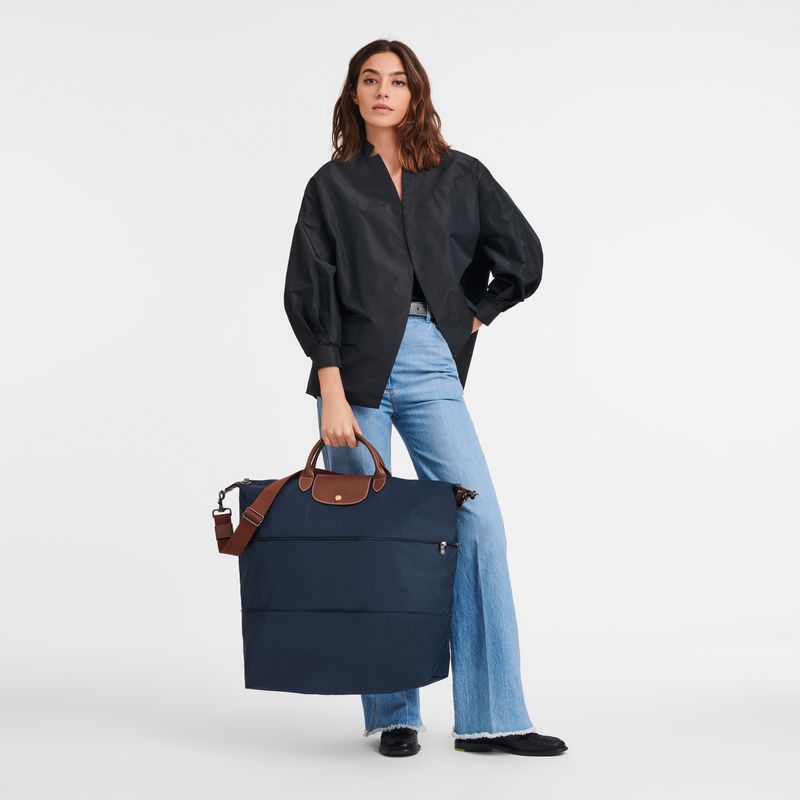 Navy Longchamp Le Pliage Original Expandable Men Travel Bag | Ksa-469CBNGMR