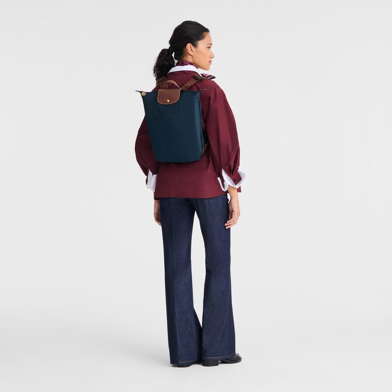 Navy Longchamp Le Pliage Original M Women Backpack | Ksa-209HXKMCG