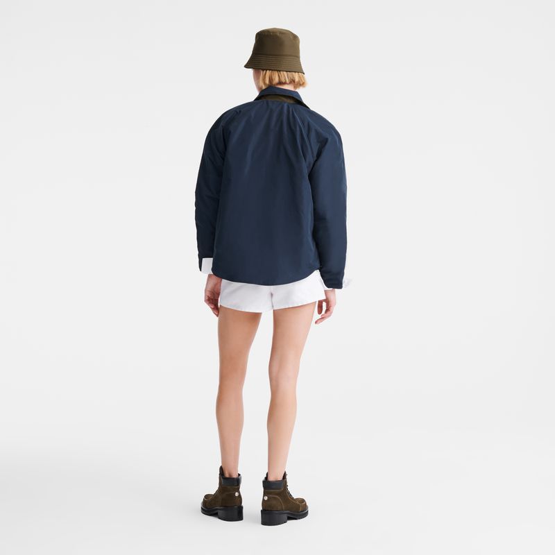 Navy Longchamp Padded Blouson Women Jacket | Ksa-963DNXRAO