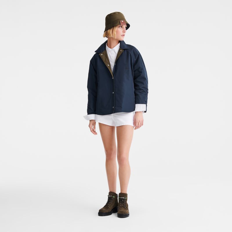 Navy Longchamp Padded Blouson Women Jacket | Ksa-963DNXRAO