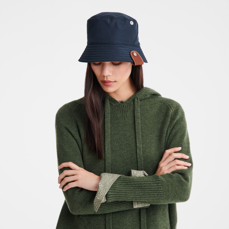 Navy Longchamp Reversible Women Bucket Hat | Ksa-849KNVTJC