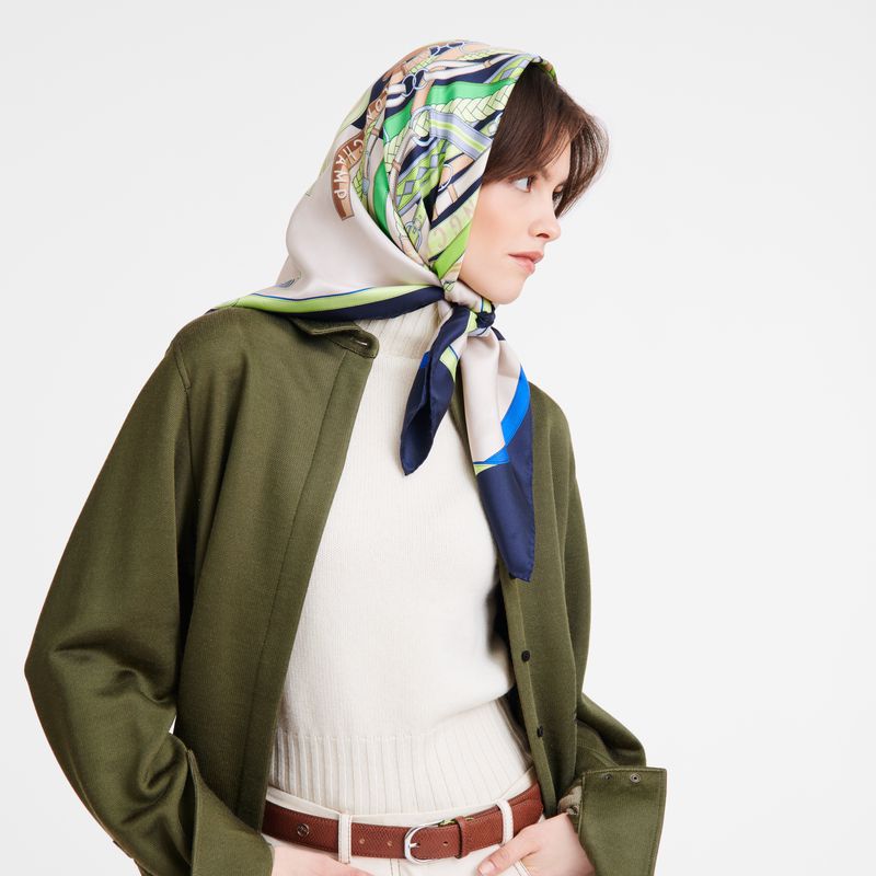 Navy Longchamp Tête De Cheval 90 Women Scarf | Ksa-340FVWCJR