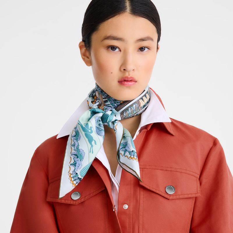 Navy Longchamp Vegetable Garden 90 Women Scarf | Ksa-635GHUWFE