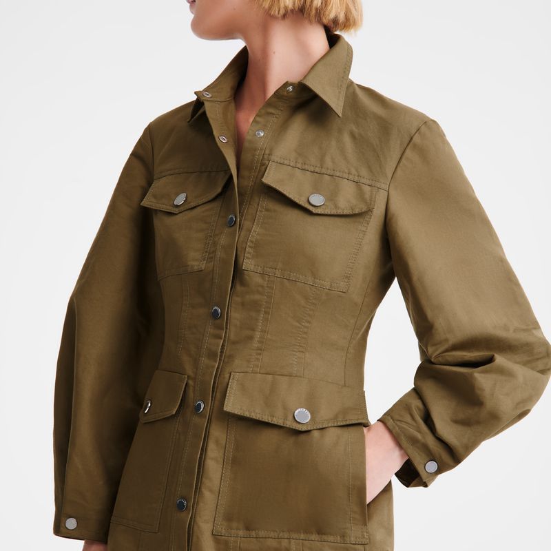 Olive Longchamp Canvas Women Dress | Ksa-893UNXBPK