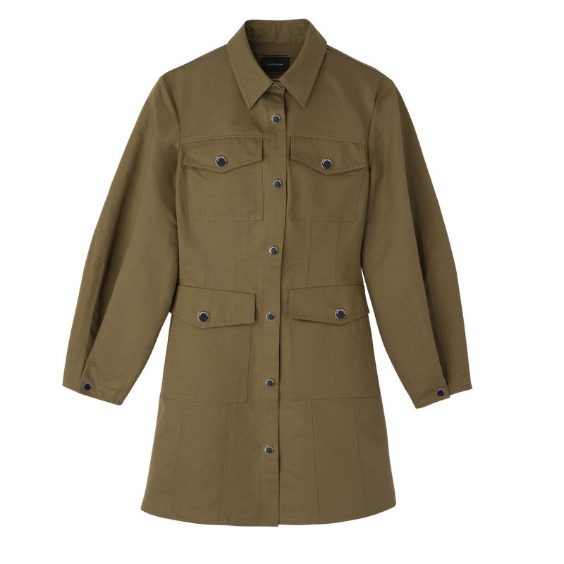 Olive Longchamp Canvas Women Dress | Ksa-893UNXBPK