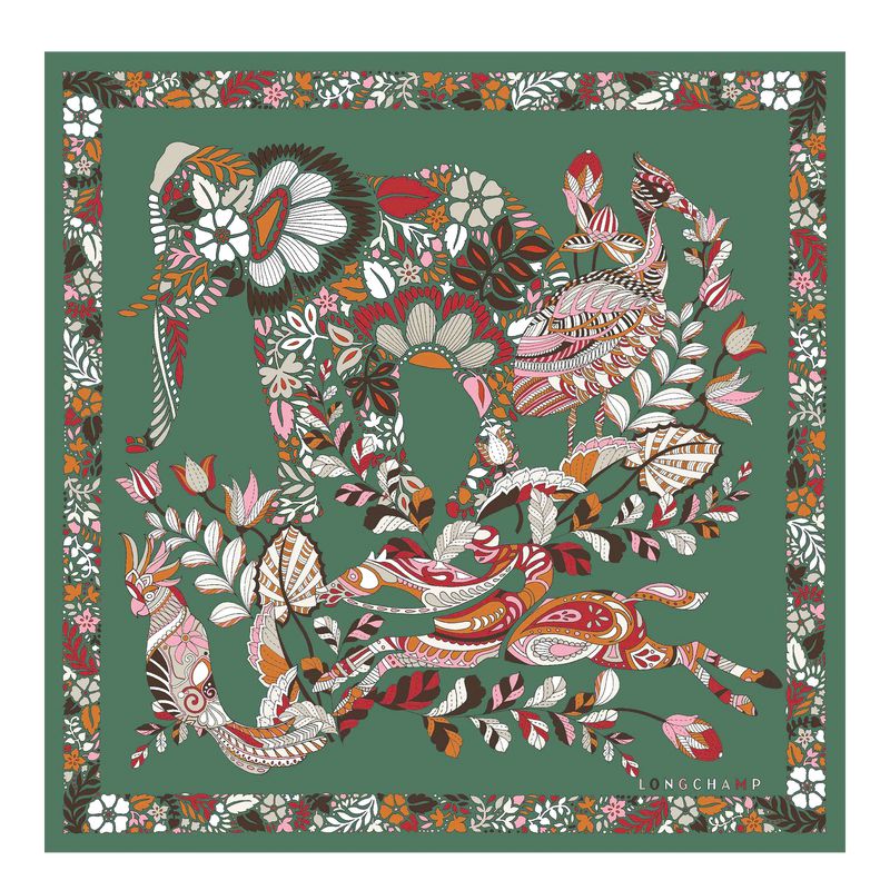 Olive Longchamp Forêt 50 Women Scarf | Ksa-402SULVTA