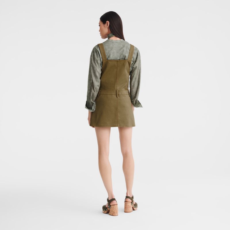 Olive Longchamp Gabardine Women Dress | Ksa-140PWAJZO