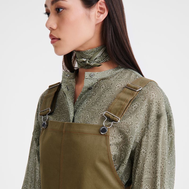 Olive Longchamp Gabardine Women Dress | Ksa-140PWAJZO