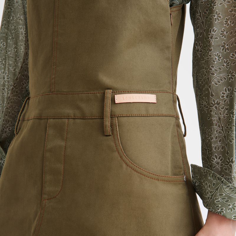 Olive Longchamp Gabardine Women Dress | Ksa-140PWAJZO