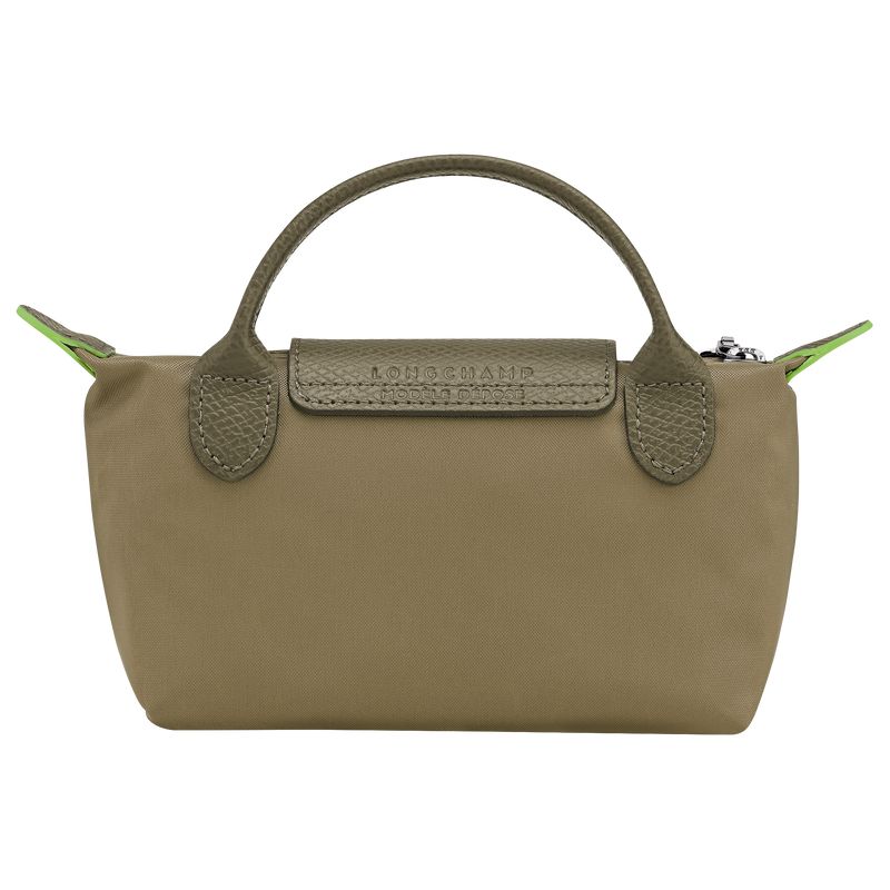 Olive Longchamp Le Pliage Green With Handle Men Pouch | Ksa-865BCTLUV