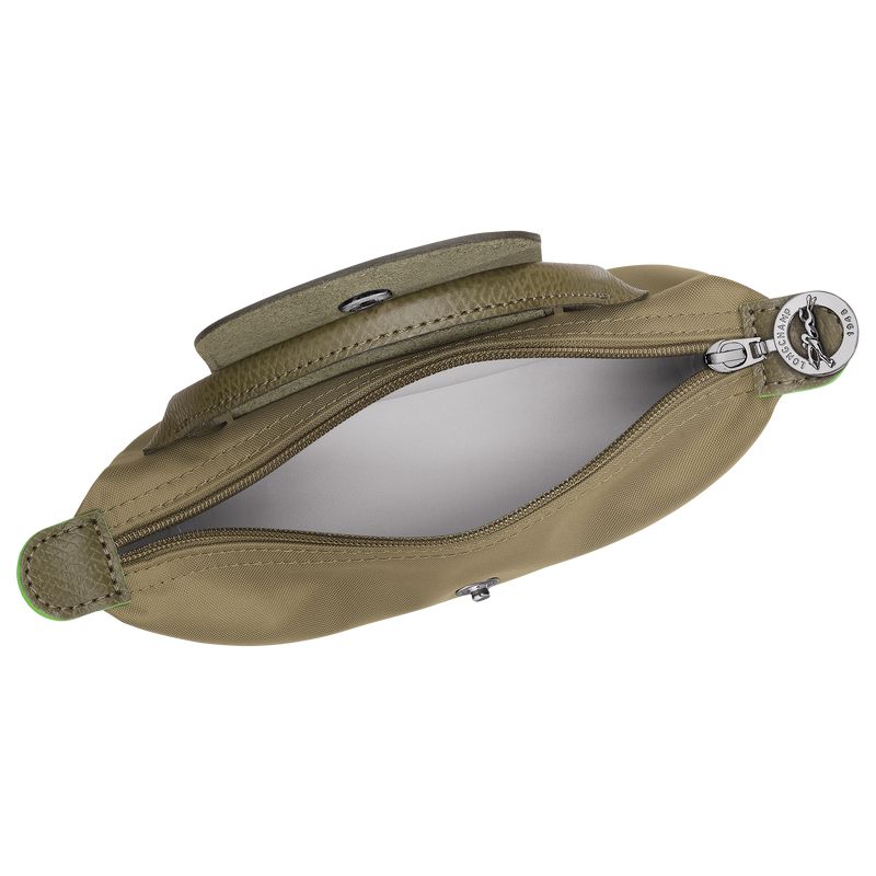 Olive Longchamp Le Pliage Green With Handle Men Pouch | Ksa-865BCTLUV