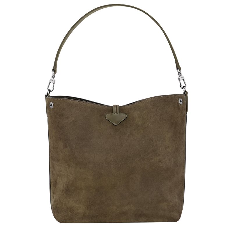 Olive Longchamp Le Roseau M Women Hobo Bag | Ksa-396DYIVOW