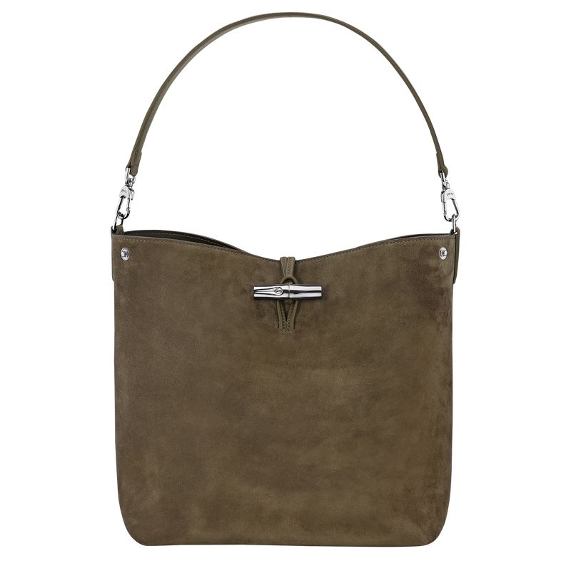 Olive Longchamp Le Roseau M Women Hobo Bag | Ksa-396DYIVOW